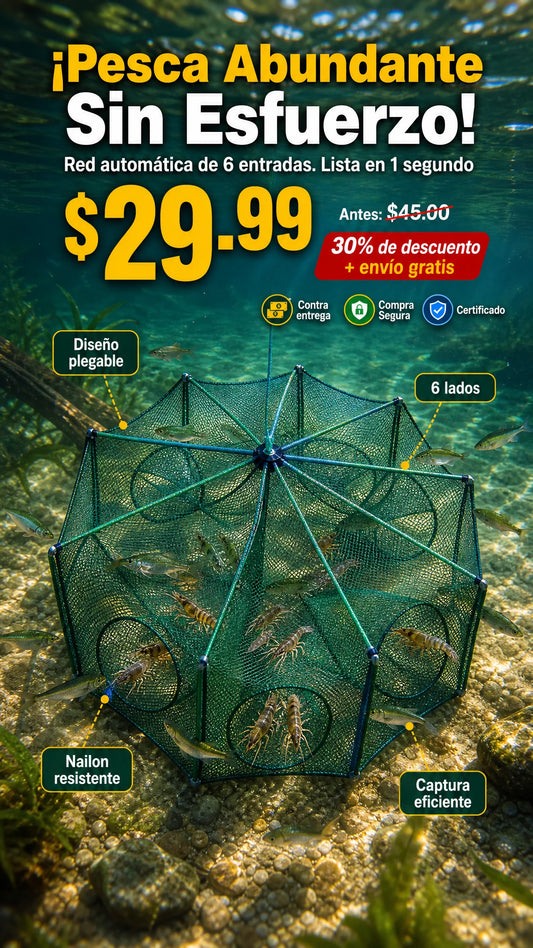 Red de Pesca Plegable Automática tipo Paraguas