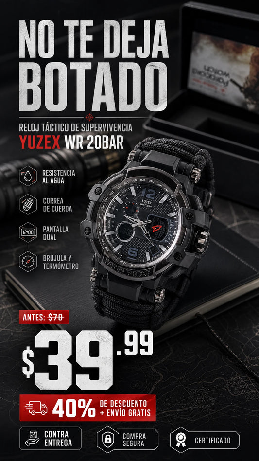Reloj Táctico de Supervivencia YUZEX WR 20BAR