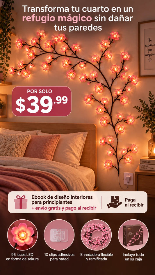 Sakura Luz Decorativa Tipo Cerezo 96 Luces