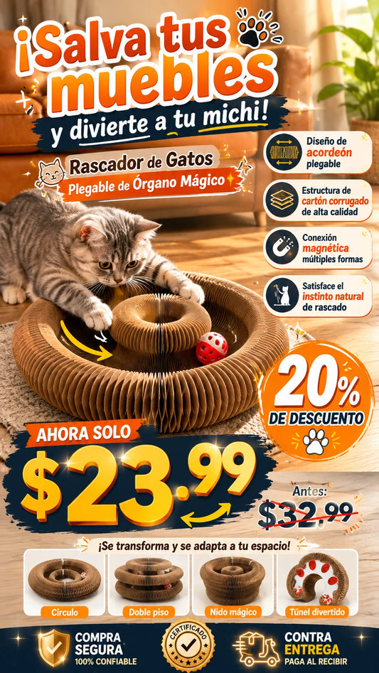 Rascador de Gatos Plegable de Órgano Mágico