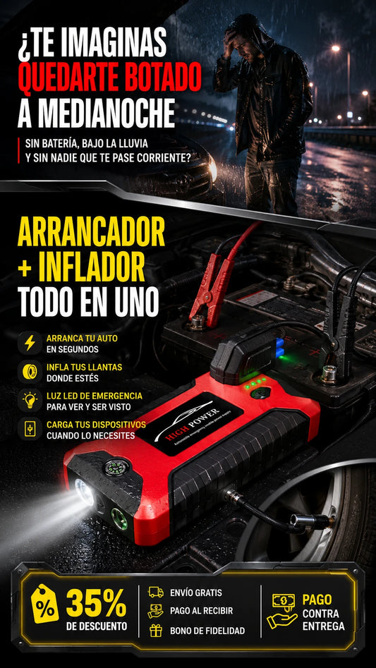 Arrancador + inflador todo en uno