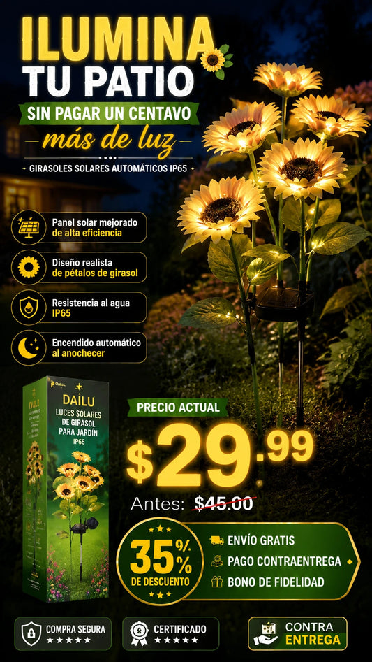 Luces Solares de Girasol para Jardín IP65 Dailu