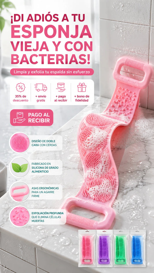 Cepillo Cinturón de Baño de Silicona Grado Médica