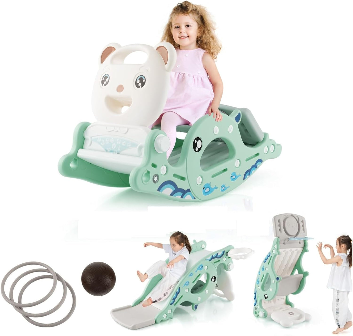 Mecedora - Resbaladera 3-en-1 para Niños