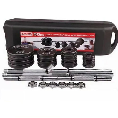 Set de Mancuernas De Hierro Fundido 50 kg con maletín