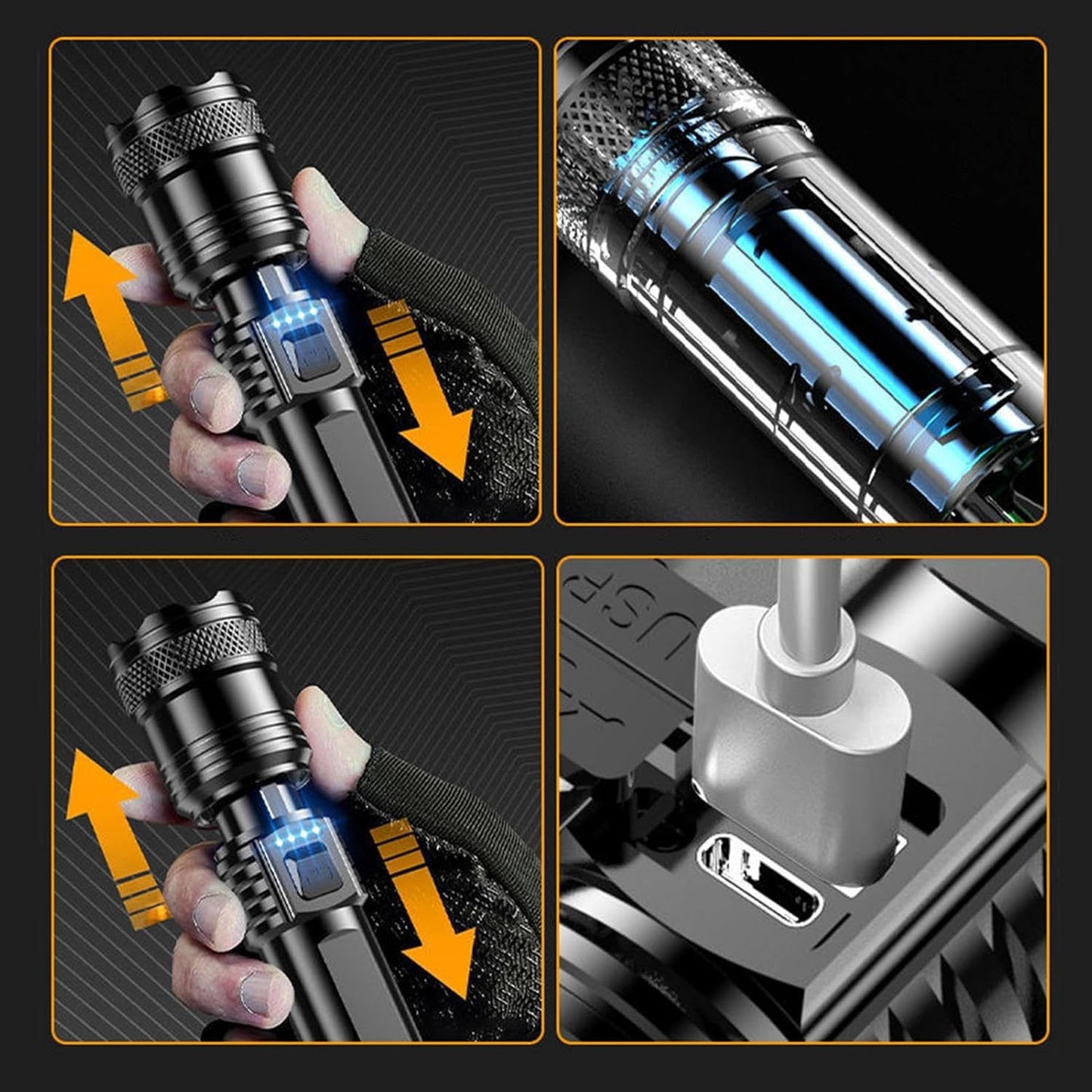 Linterna LED Zoom Ultra Brillante