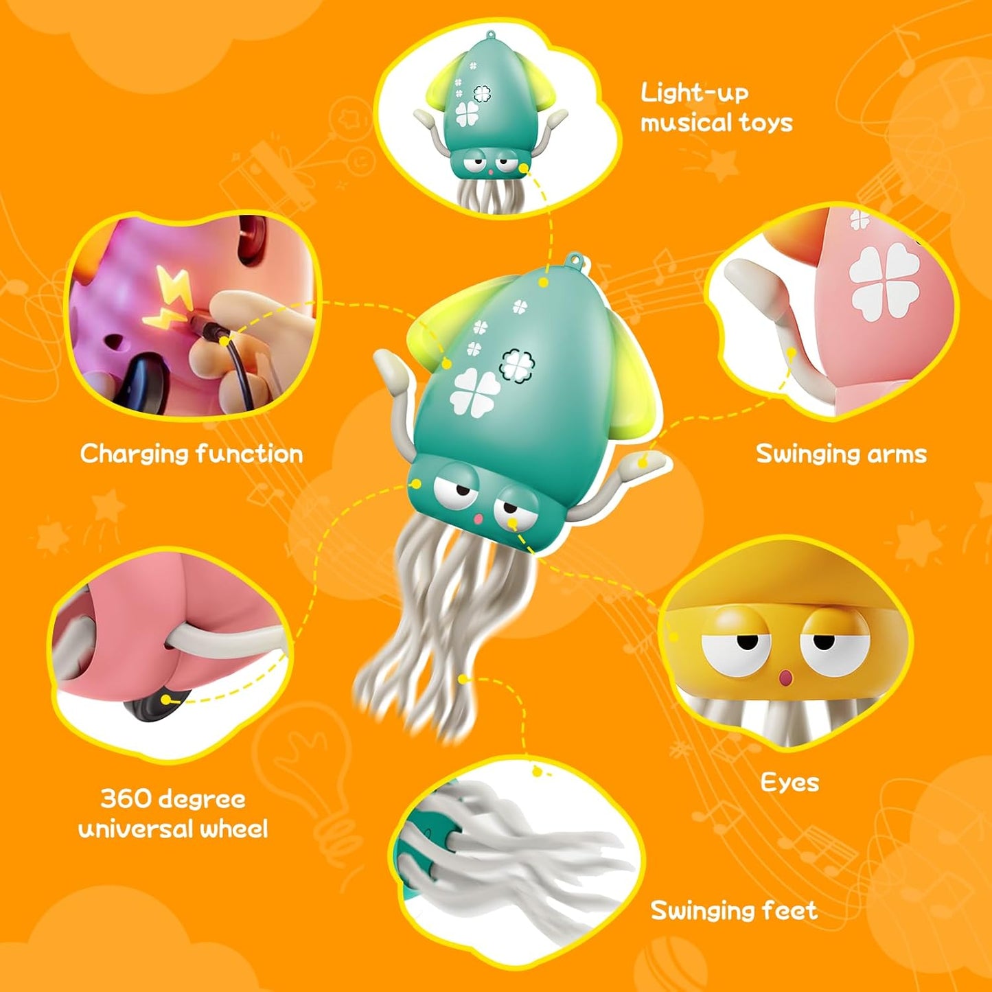 Pulpo Musical Bailarín LED