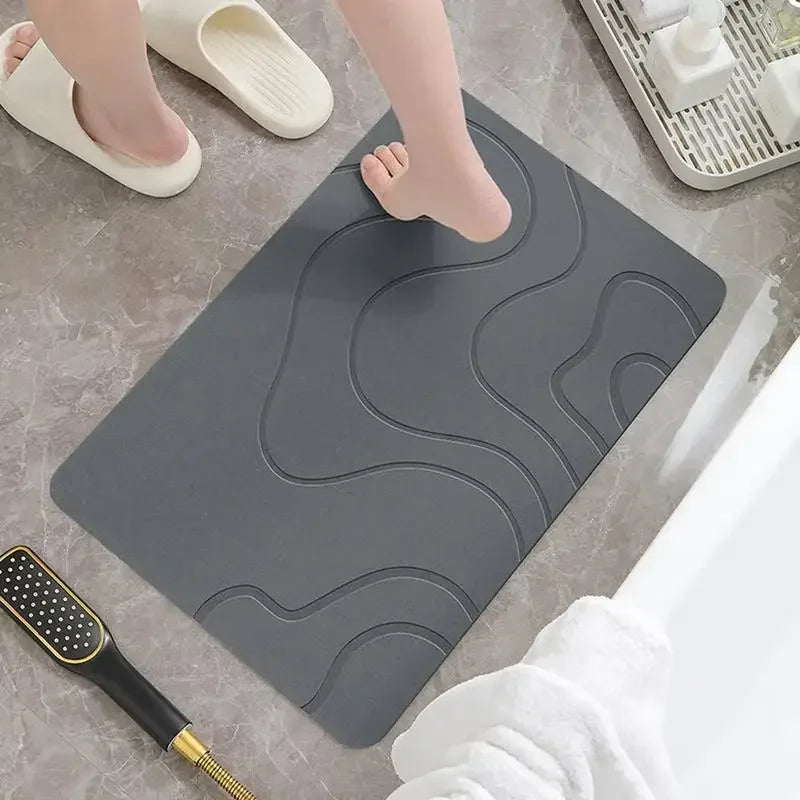 Alfombra de Baño de Piedra de Diatomita Súper Absorbente