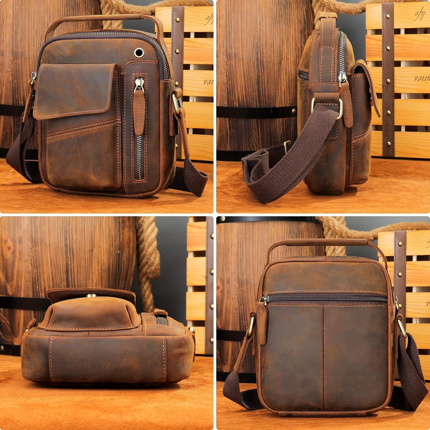 Bolso Cruzado de Cuero