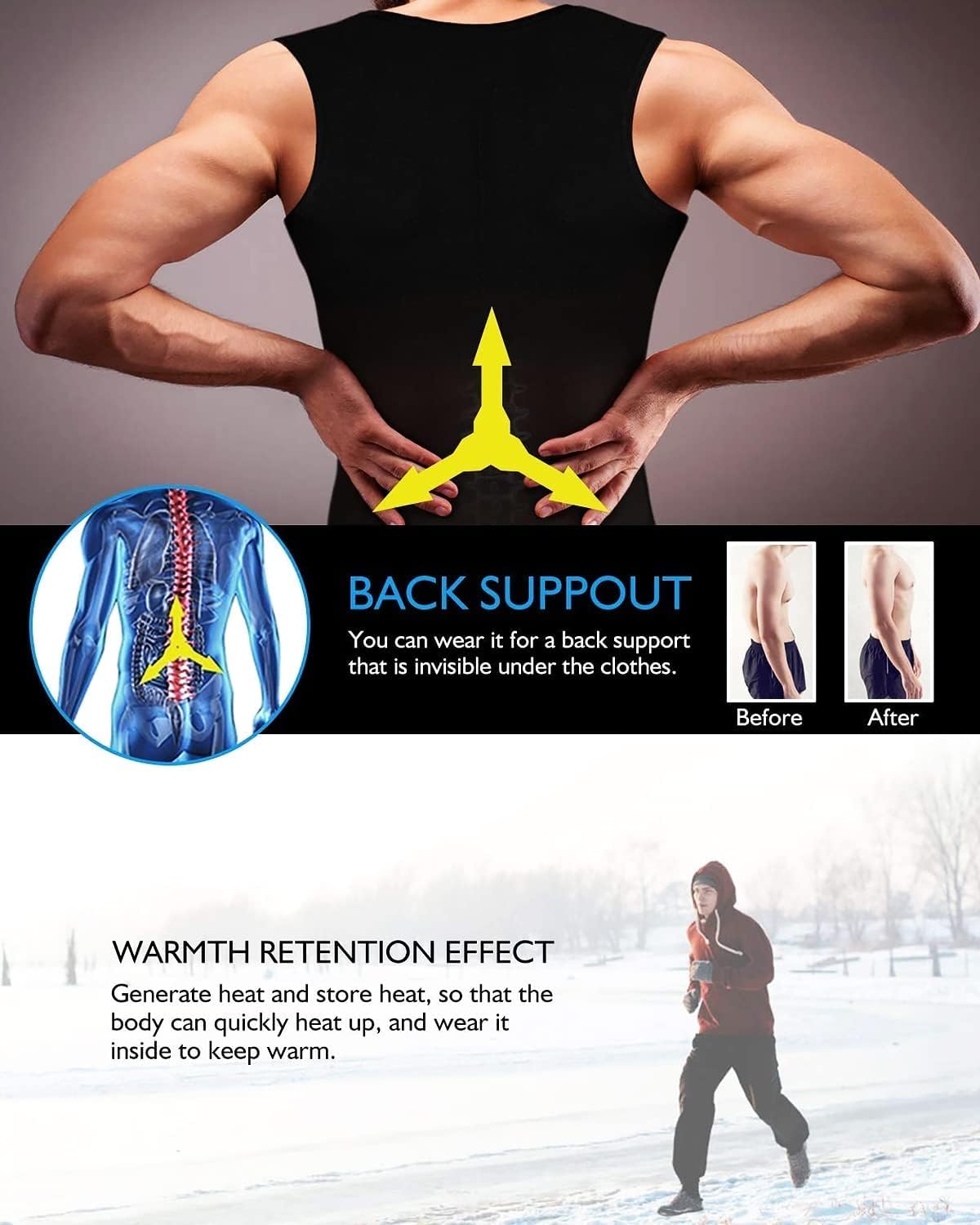 Chaleco Sauna Reductor Termoactivo Cintura Moldeadora