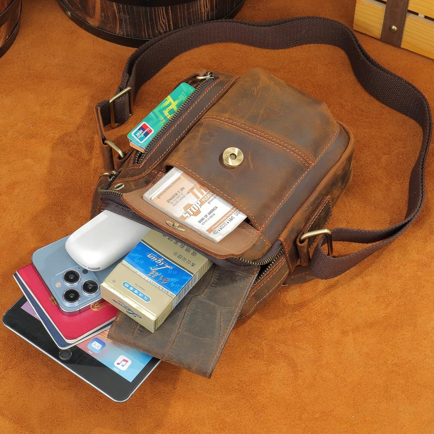 Bolso Cruzado de Cuero