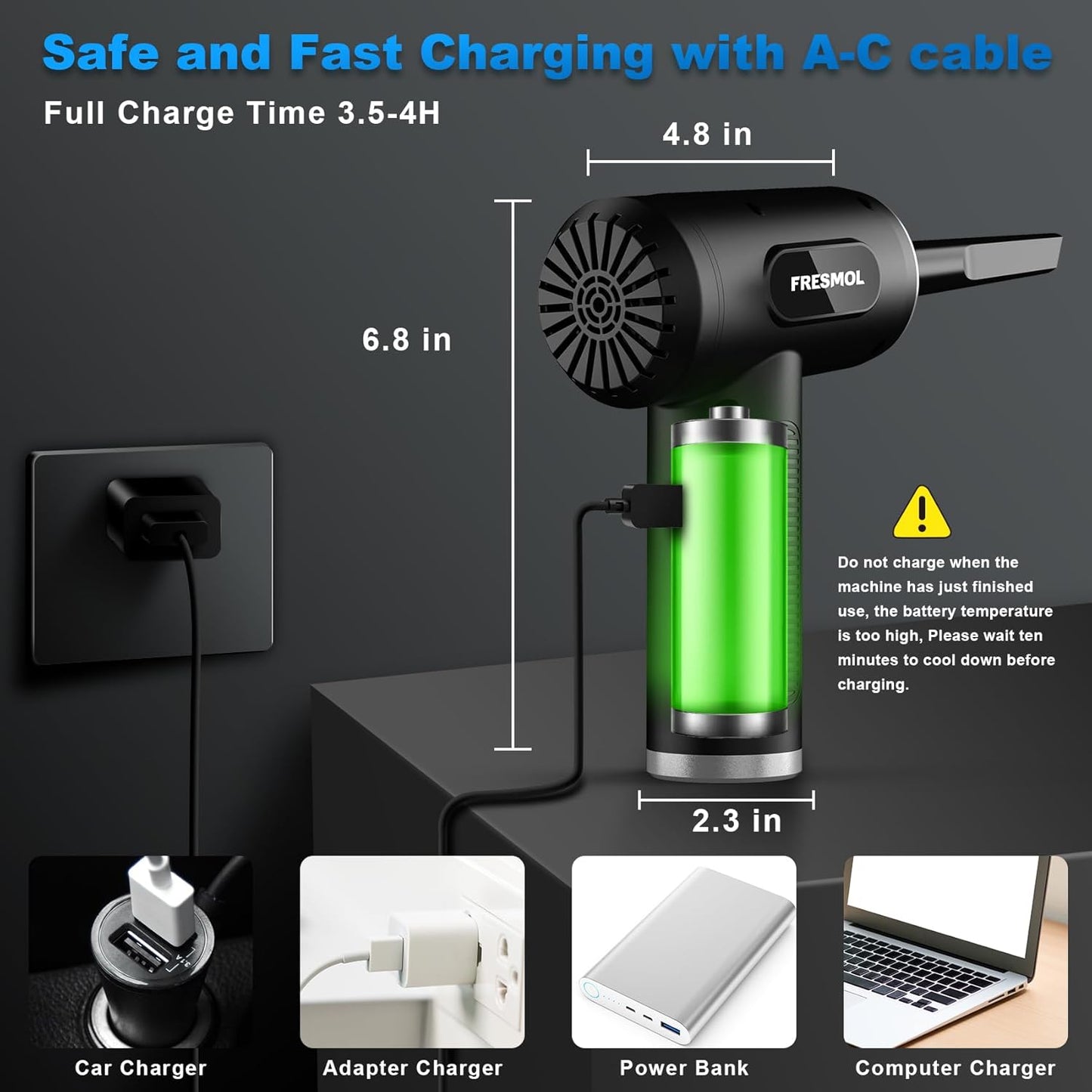 AireClean Pro Soplador Eléctrico Portátil