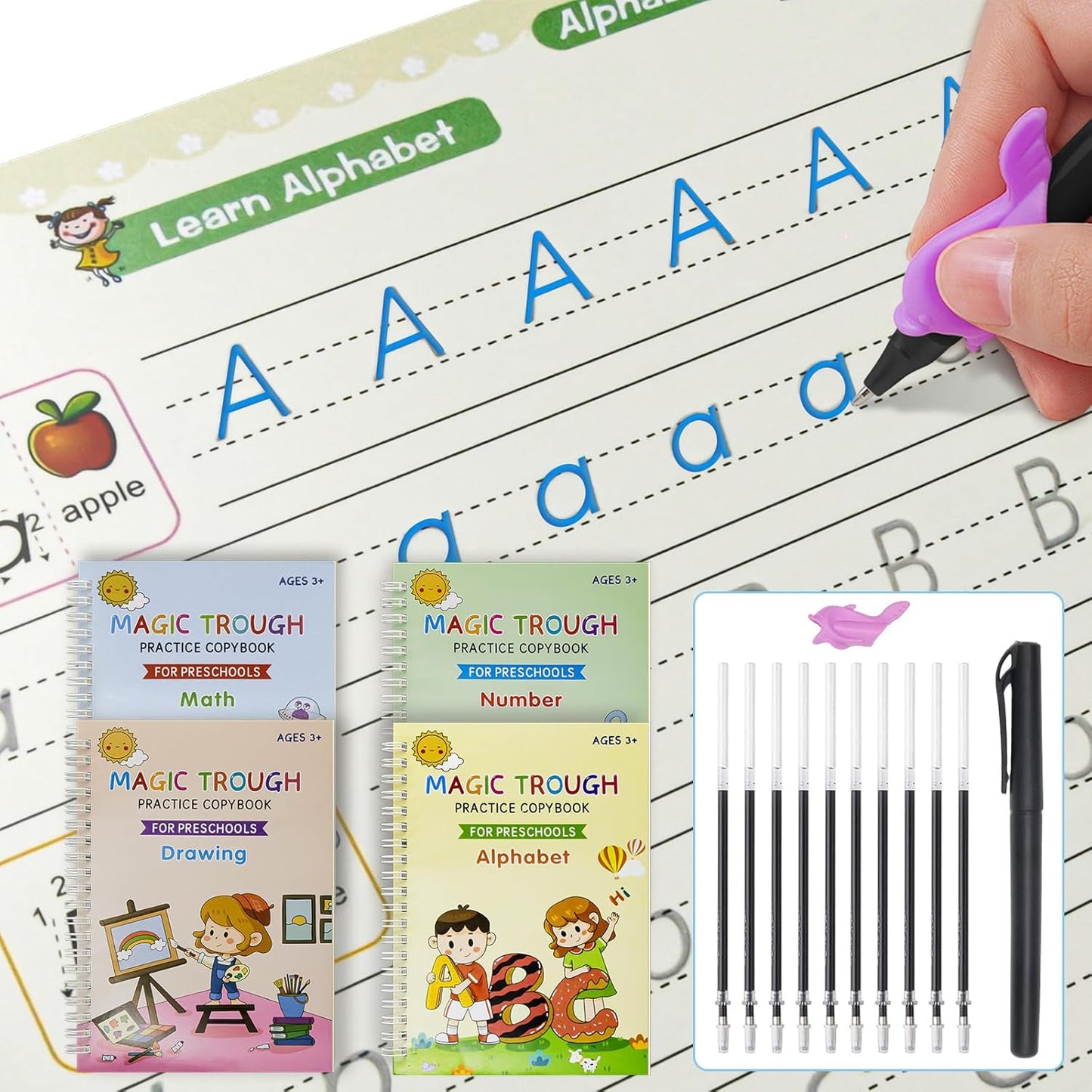Cuadernos de Caligrafía Mágicos Reutilizables Español X4