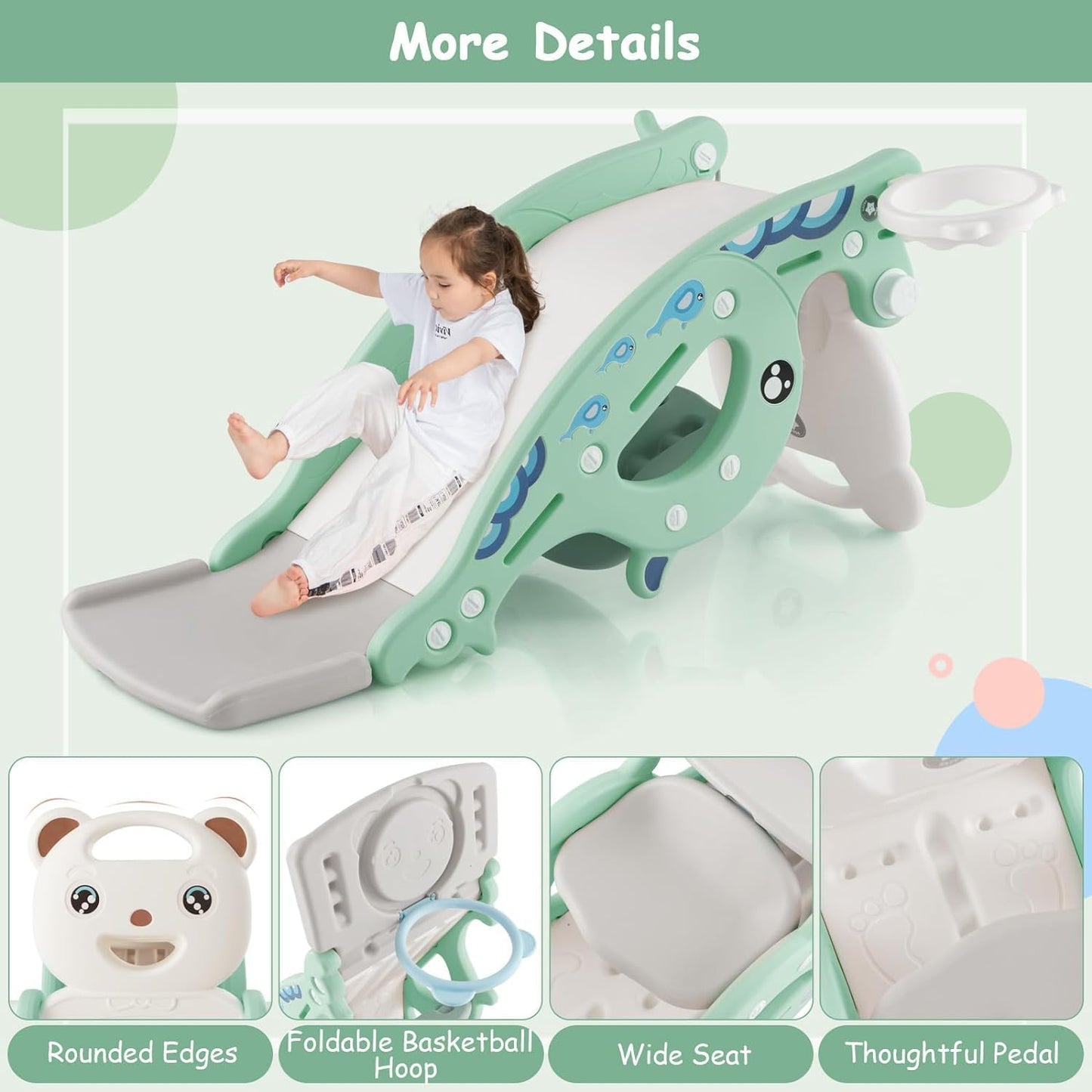 Mecedora - Resbaladera 3-en-1 para Niños