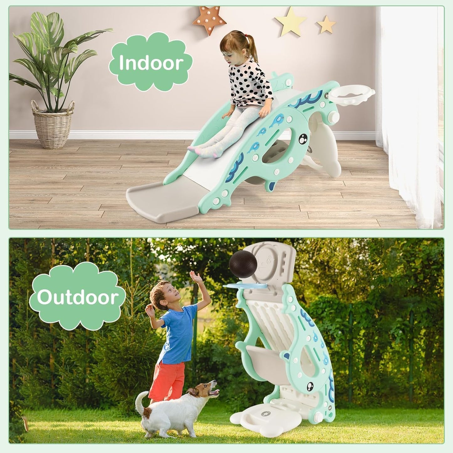 Mecedora - Resbaladera 3-en-1 para Niños