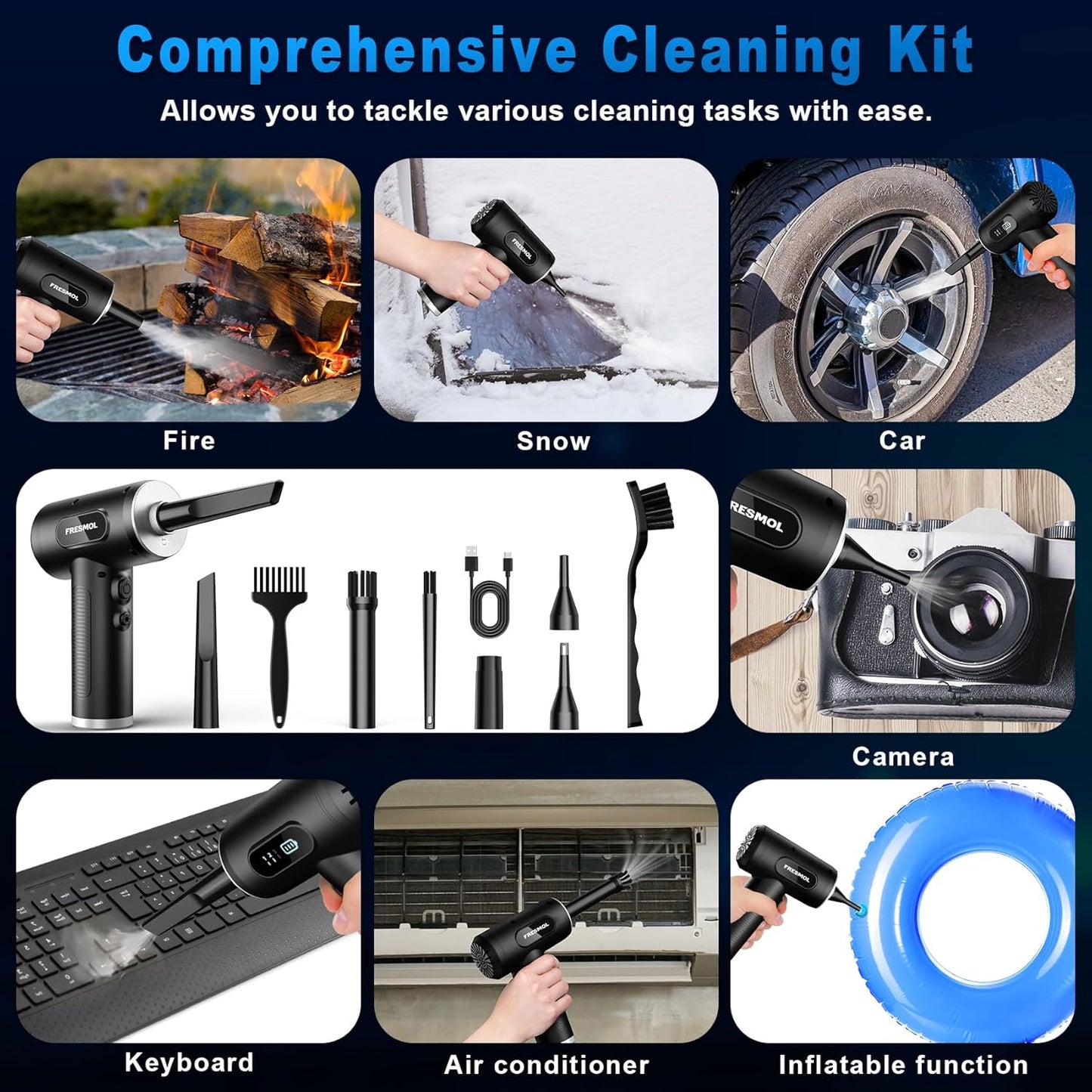 AireClean Pro Soplador Eléctrico Portátil