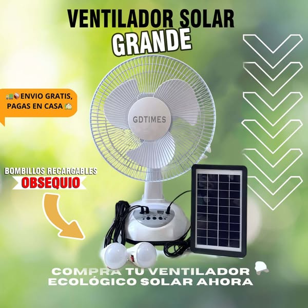 Ventilador Solar Portátil